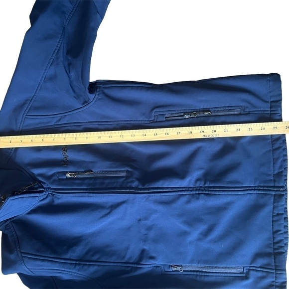 KARBON Navy Blue Softshell Jacket-Mid Weight Full-Zip Mens-Fleece Windbreaker - Picture 8 of 8